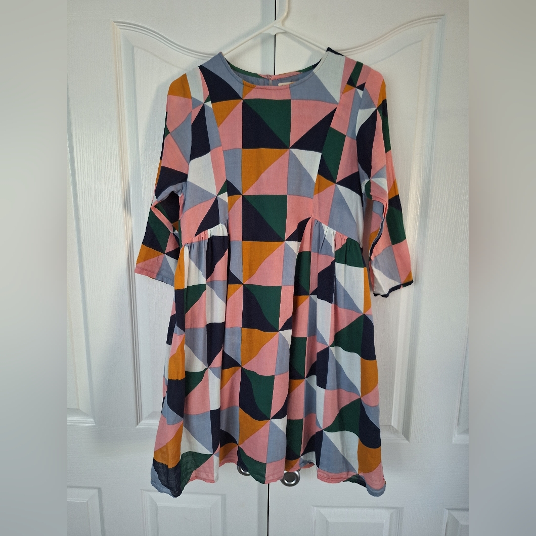 Pink Chicken Colorful Geometric Dress